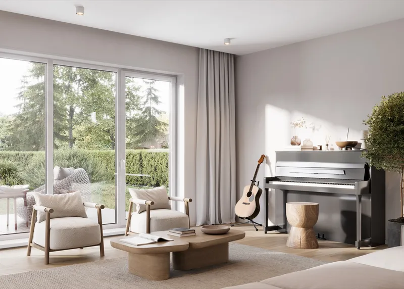 Kunststofffenster in modernem Wohnraum